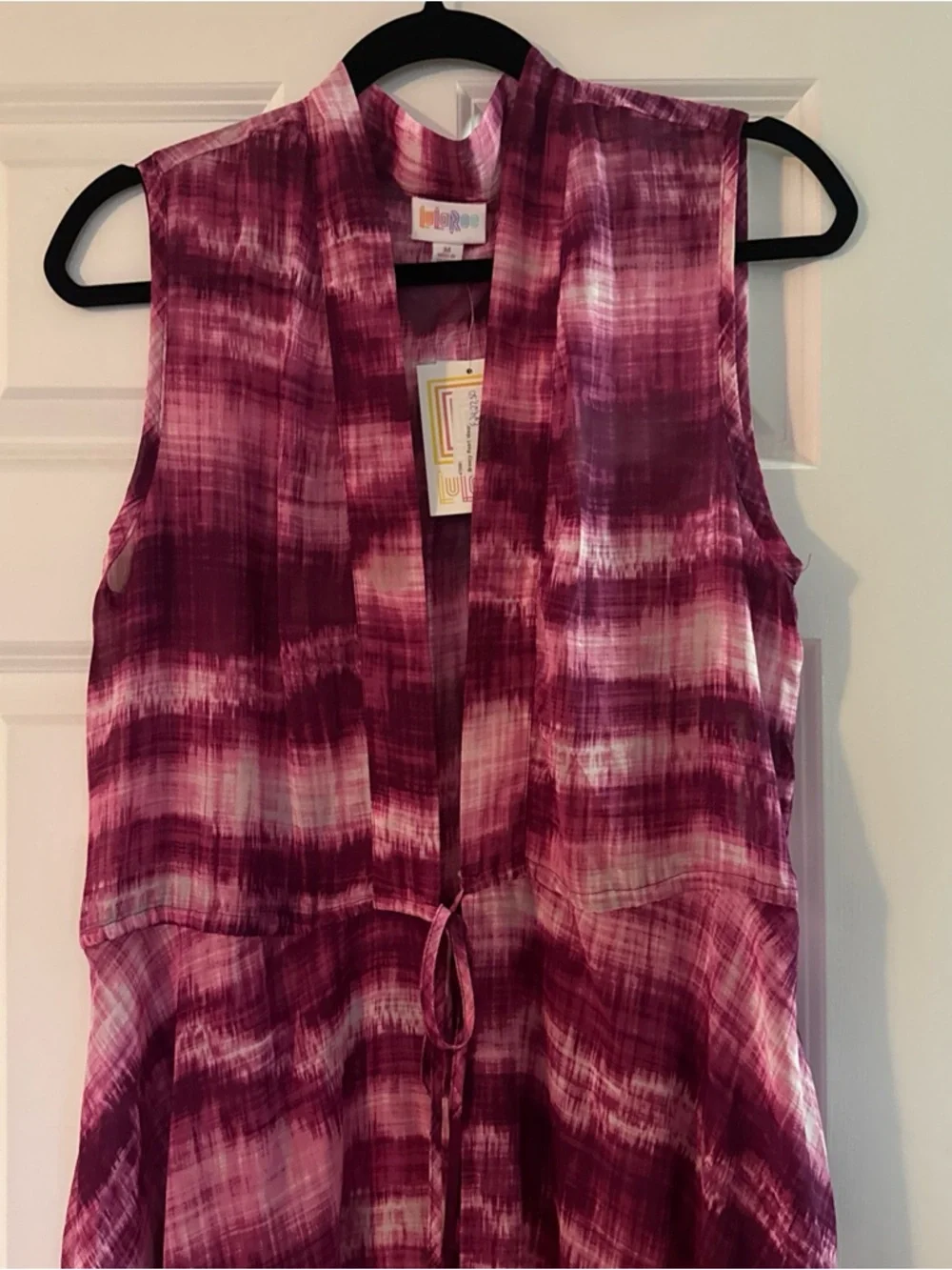 LuLaRoe Breeze Resort Sleeveless Magenta Tie-Dye Cover-Up Vacation NWT - Picture 2 of 5